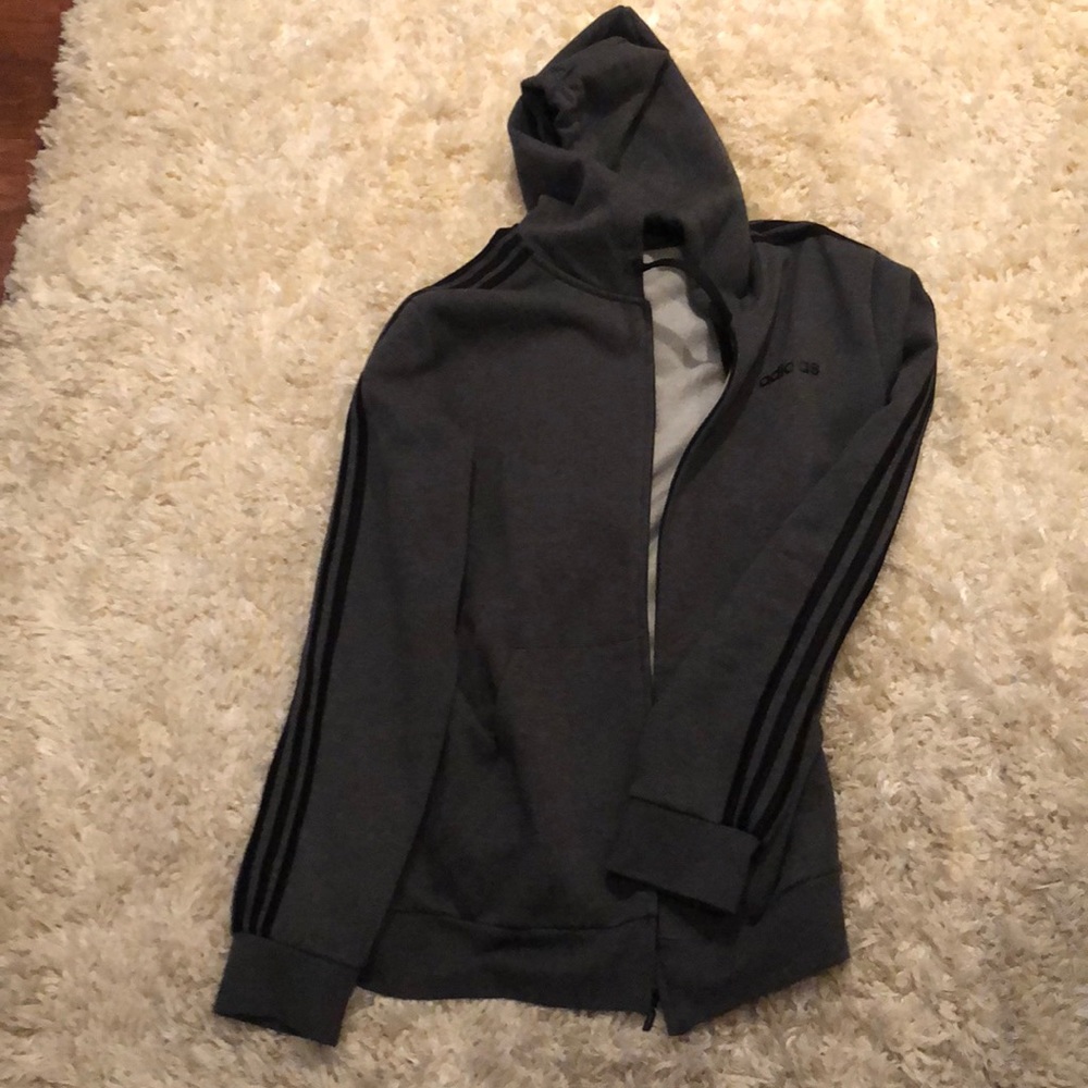 Like New!!! Adidas Dark Gray with Black stripes